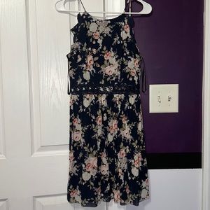 Navy Floral Dress